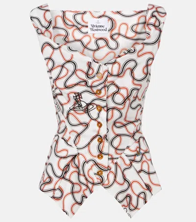 Vivienne Westwood Monday Printed Cotton Vest In White