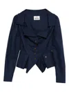 Vivienne Westwood Monday Ruffled Button-detailed Shirt In Blue