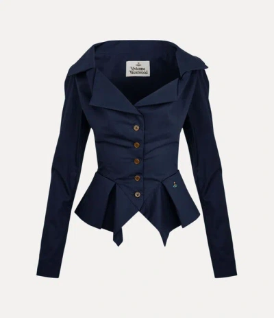 Vivienne Westwood Monday Shirt Cotton Navy Blue 40 Women