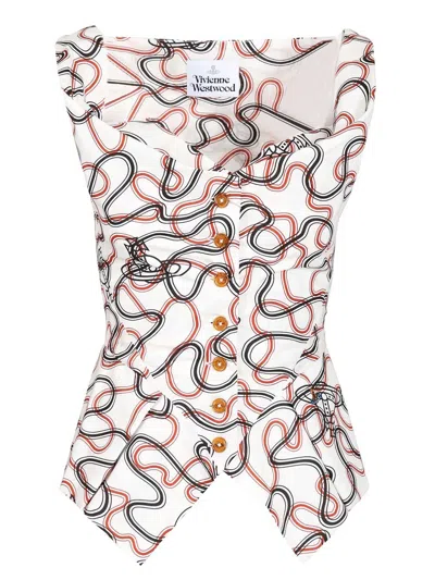 Vivienne Westwood Monday Vest Tops White In Multi