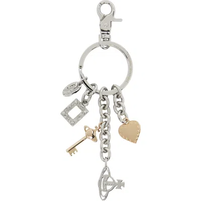 Vivienne Westwood Multi Charm Keychain In Ss26-p404 Silver
