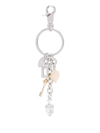 Vivienne Westwood Multi Charm Keyring In P404 Silver