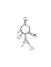 Vivienne Westwood Heart And Key Charms Mixed Metal Keyring In White