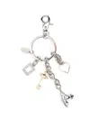 Vivienne Westwood Heart And Key Charms Mixed Metal Keyring In Metallic