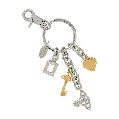 Vivienne Westwood Multi Charm Keyring In Metallic