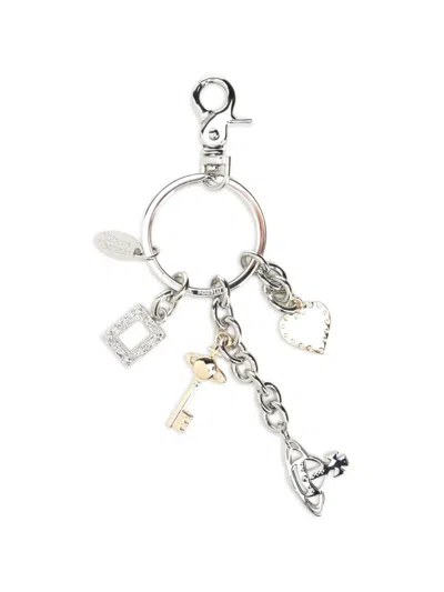 Vivienne Westwood Multi-charm Keyring In Silver