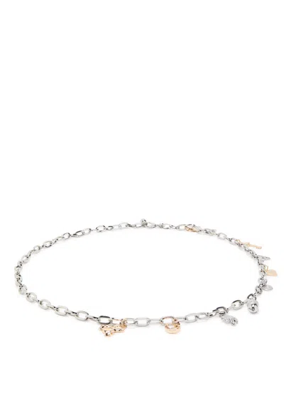 Vivienne Westwood Multi Charm Two-tone Chain Belt In Silver