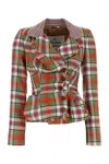 Vivienne Westwood Drunken Tailored Checked Wool Jacket In Multicolor