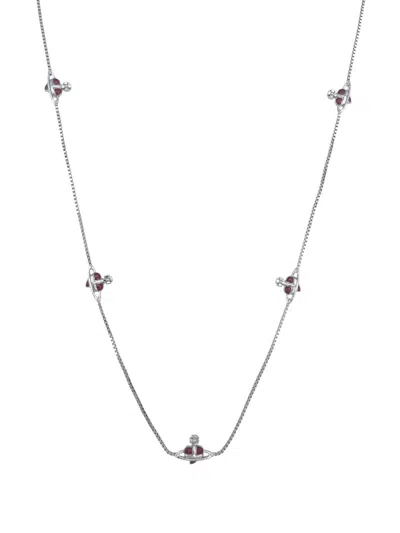 Pre-owned Vivienne Westwood Multi Heart Orb Necklace In Silver