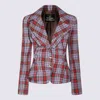 Vivienne Westwood Mens Multi Drunken Check Linen Jacket In Red