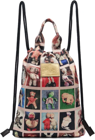 Vivienne Westwood Multicolor Canvas Teddies Pippa Drawstring Backpack
