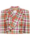 Vivienne Westwood Cut Off Jacket Wool Tartan 46 Women In Multicolor