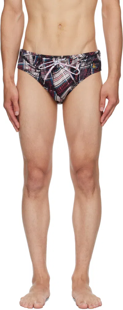 Vivienne Westwood Multicolor Draped Tarten Swim Briefs