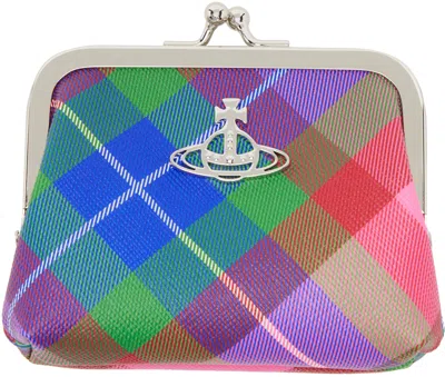 Vivienne Westwood Multicolor Frame Coin Pouch In G301 Candy Tartan