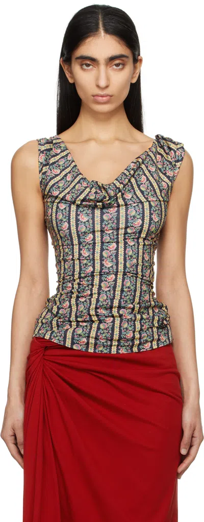 Vivienne Westwood Multicolor Ginnie Jersey Top In O310 Flowers
