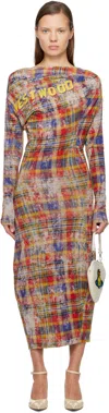 Vivienne Westwood Multicolor Ls Superbo Midi Dress In Multi
