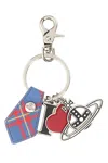 Vivienne Westwood Multicolor Metal Keyring In White