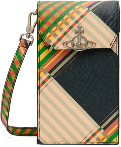 Vivienne Westwood Multicolor Phone Pouch In Green