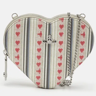 Pre-owned Vivienne Westwood Multicolor Printed Canvas Heart Zip Crossbody Bag