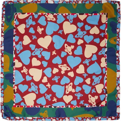 Vivienne Westwood Multicolor Square Scarf In I411 Oxblood