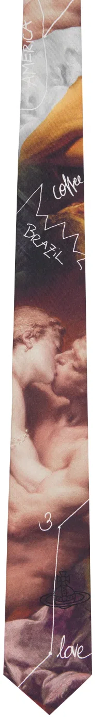 Vivienne Westwood Multicolor 'the Kiss' Tie In Brown