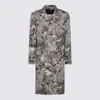 Vivienne Westwood Baroque Print Double-breasted Long Coat In Gray