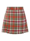 Vivienne Westwood Cut Off Checked Wool Miniskirt In Red