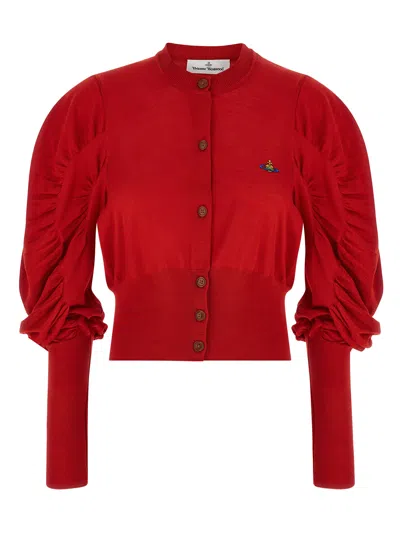 Vivienne Westwood Wool And Silk Blend Cardigan In Red