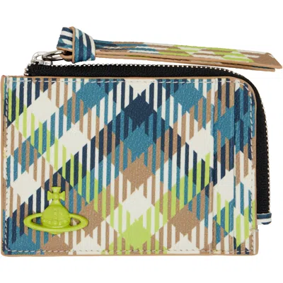 Vivienne Westwood Multicolor Zip Card Holder In White