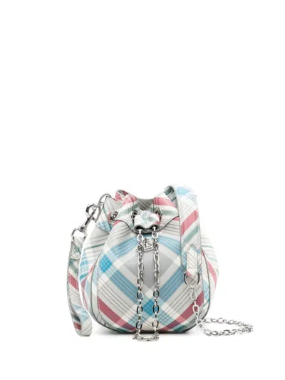 Vivienne Westwood Small Chrissy Check-print Bucket Bag In Multicolour