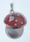 Vivienne Westwood Silver Mushroom Charm Keychain In Red