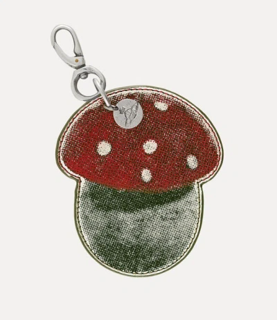 Vivienne Westwood Mushroom Charm Leather Printed Grey-red One Size Unisex