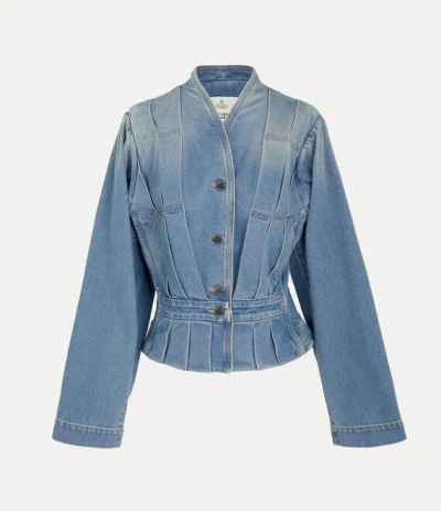 Vivienne Westwood N5 Jacket Washed Stretch Denim Blue M Women