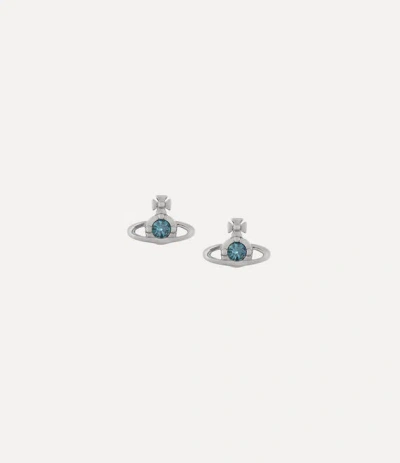 Vivienne Westwood Nano Solitaire Earrings -platinum-smoked-sapphire-crystal -platinum-smoked-sapphire-crystal Women