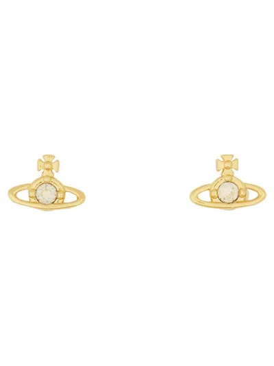 Vivienne Westwood "nano Solitaire" Earrings In Gold