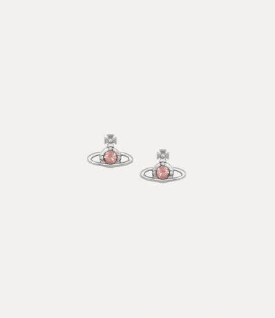 Vivienne Westwood Nano Solitaire Earrings -platinum-d-rose-crystal -platinum-d-rose-crystal Women In Blue