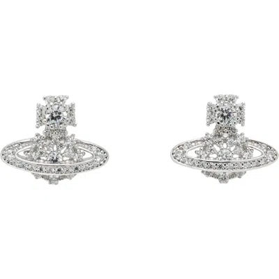 Vivienne Westwood Narcissa Earrings In Ss22-p102 Platinum /
