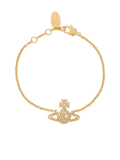 Vivienne Westwood Natalina Orb-crystal Bracelet In Gold