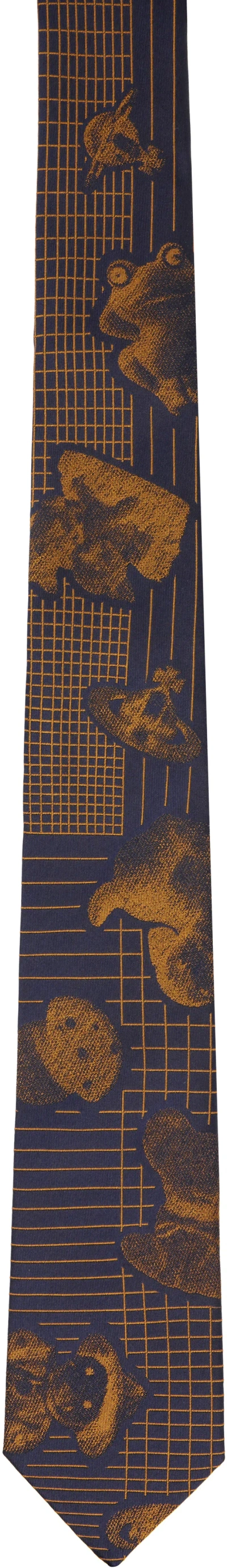 Vivienne Westwood Navy Airlines 7 Cm Tie In Ss25-k411