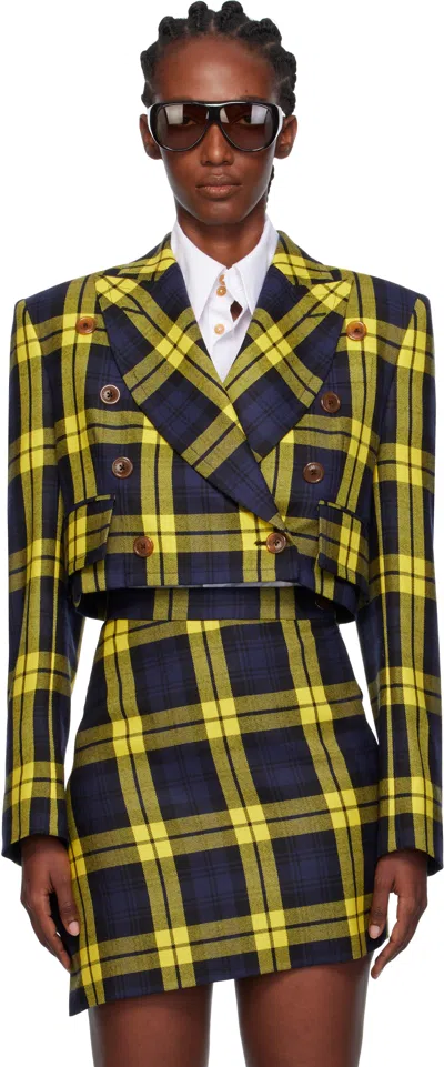 Vivienne Westwood Long Sleeve Cut Off Blazer In Green