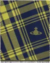 Vivienne Westwood Navy & Yellow Tartan Scarf In Blue