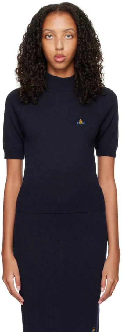 Vivienne Westwood Navy Bea Turtleneck In K411 Navy