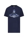 Vivienne Westwood Crew Neck Graphic Print Short Sleeves Top In Blue