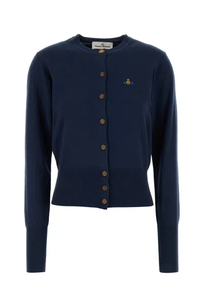 Vivienne Westwood Navy Blue Cotton Blend Bea Cardigan