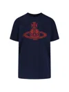 Vivienne Westwood Graphic Print Crew Neck Short Sleeve Top In Blue