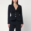 Vivienne Westwood Navy Blue Drunken Jacket In Wool Women In Black