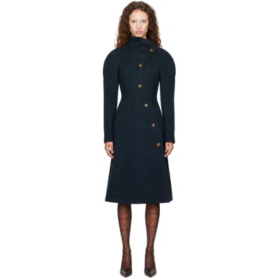 Vivienne Westwood Navy Breeze Coat In Animal Print