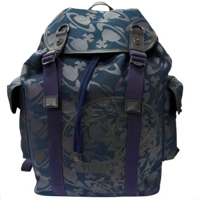 Pre-owned Vivienne Westwood Navy Canvas Leather Backpack ()