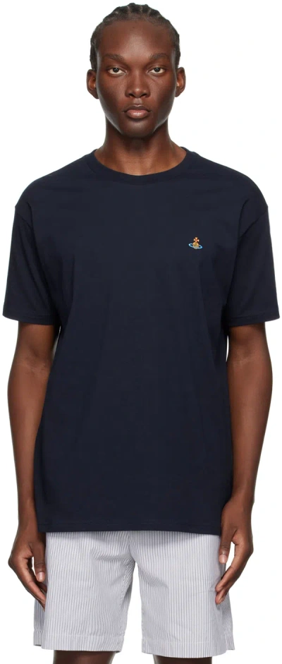 VIVIENNE WESTWOOD NAVY CLASSIC MULTICOLOUR ORB T-SHIRT