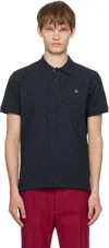 Vivienne Westwood Polo In Piquet Stampato   Uomo In Blue